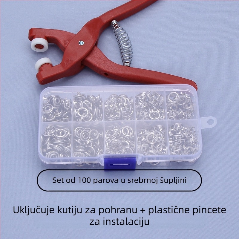 Nerđajući čelik, petozubna kopča – set gumba sa snap, manžetama i skrivenim gumbima za donje rublje, košulje i dječju odjeću