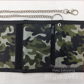 Novčanik protiv krađe, višenamjenski, s Velcro otvorom, horizontalni kratki dizajn, od poliestera; klip za novčanice, prozor za ID, džepovi za kartice i džep na zip.