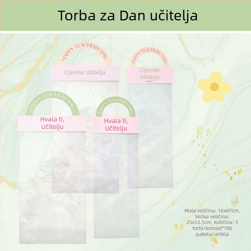 Torba za buket za Dan učitelja - OPP materijal, tisak, model LH022, marka Han Hyun
