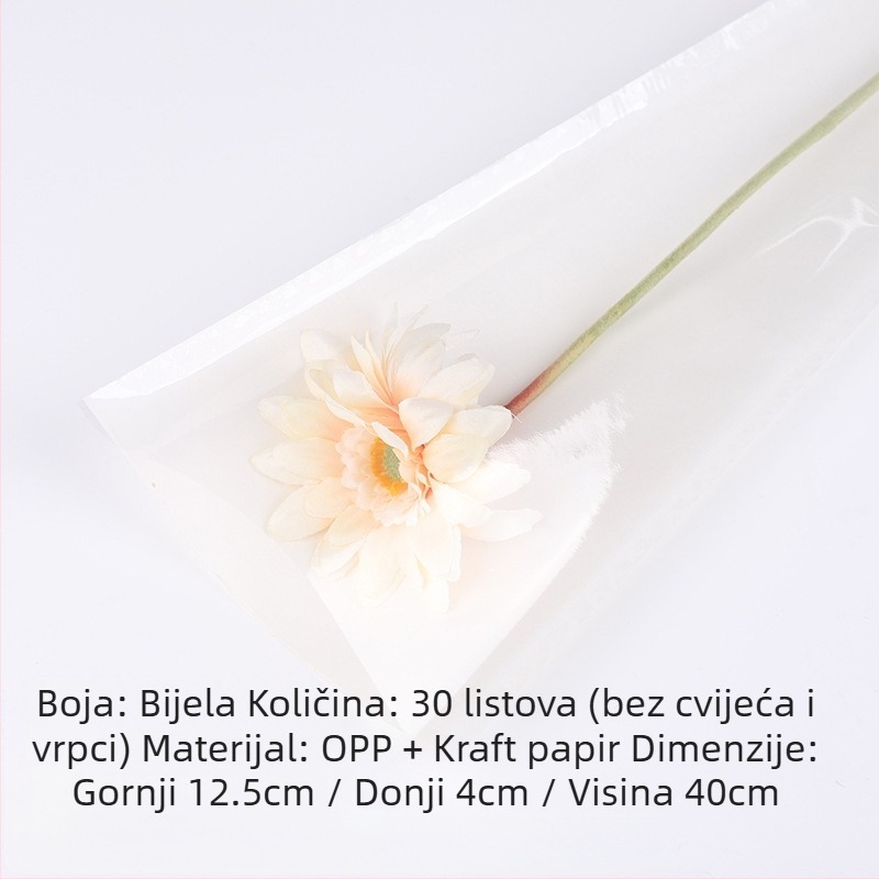 Torba za pakiranje buketa cvijeća od Kraft papira, vodootporna, tisak tintom, pakiranje u opp vrećici