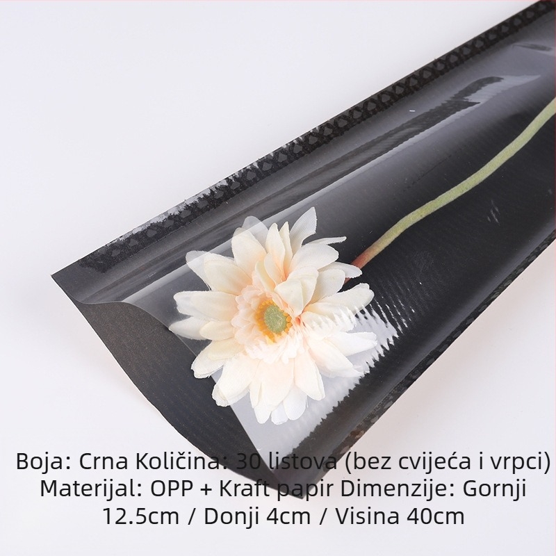 Torba za pakiranje buketa cvijeća od Kraft papira, vodootporna, tisak tintom, pakiranje u opp vrećici