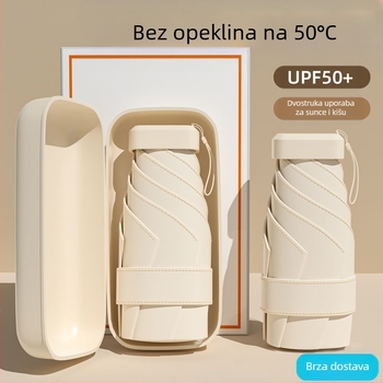 Kapsulni suncobran, kompaktan i lagan, 6-rameni čelični okvir, poliester 190T, UPF50+, ručno otvaranje