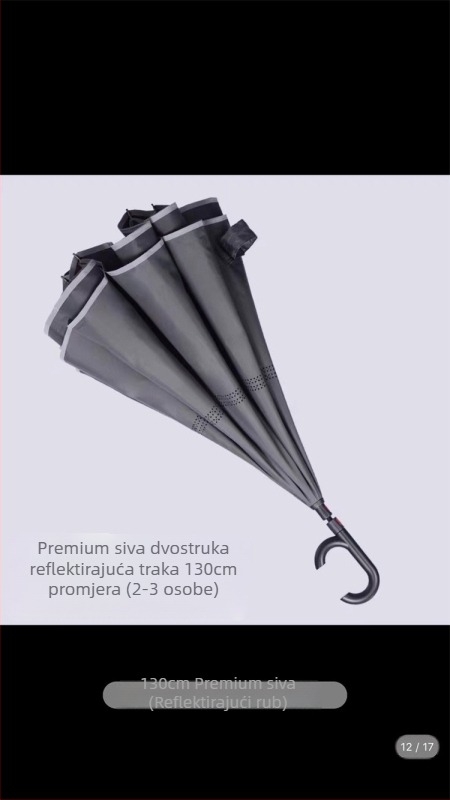 Rain Time dvostruki reverzivni kišobran s automatskim otvaranjem, 16 rebara, tkanina 210T, UPF >50