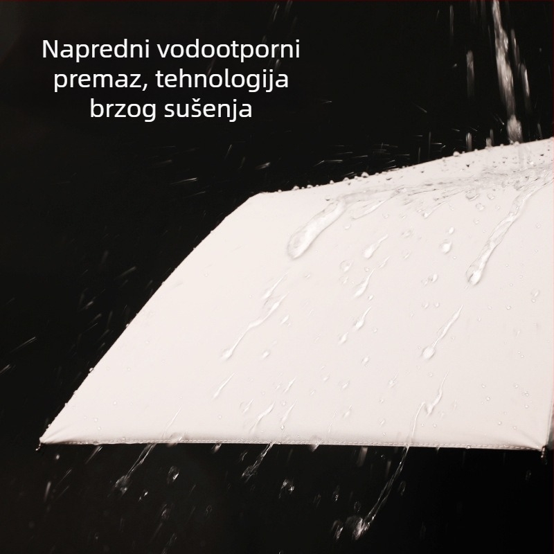 Automatski sklopivi kišobran za muškarce i žene, dvostruka upotreba sunce i kiša, ojačan s 12 rebara od čelične šipke, UPF > 50.