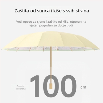 Suncobran s 16 rebara, ručno otvaranje, UV zaštita UPF 50+, rebri od legure, drvena drška