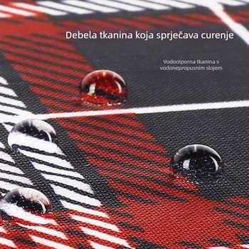 Klasični karirani složeni kišni kišobran, ručni, unisex, lagan, metalni okvir s 10 rebara, gumirana drška, tkanina 170T, moguć tisak loga
