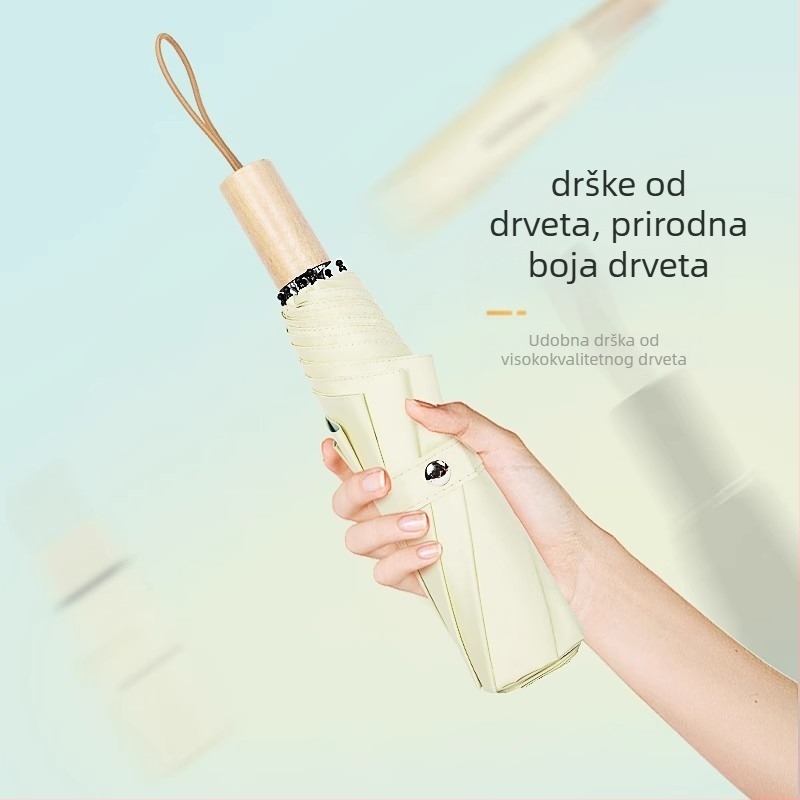 Automatski sklopivi kišobran za sunce i kišu, okvir od čelika s 8 krakova, tkanina 190T UPF 50+, mogućnost prilagođenog logotipa