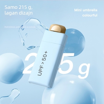 Petokraki aluminijski kišobran za sunce s UV zaštitom UPF 50+, ultra lagan 0,22 kg, 6 rebara, ručno otvaranje, mogućnost prilagođenog logotipa