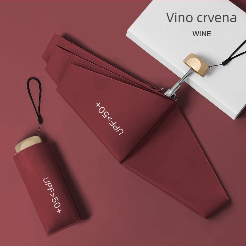 Petokraki aluminijski kišobran za sunce s UV zaštitom UPF 50+, ultra lagan 0,22 kg, 6 rebara, ručno otvaranje, mogućnost prilagođenog logotipa