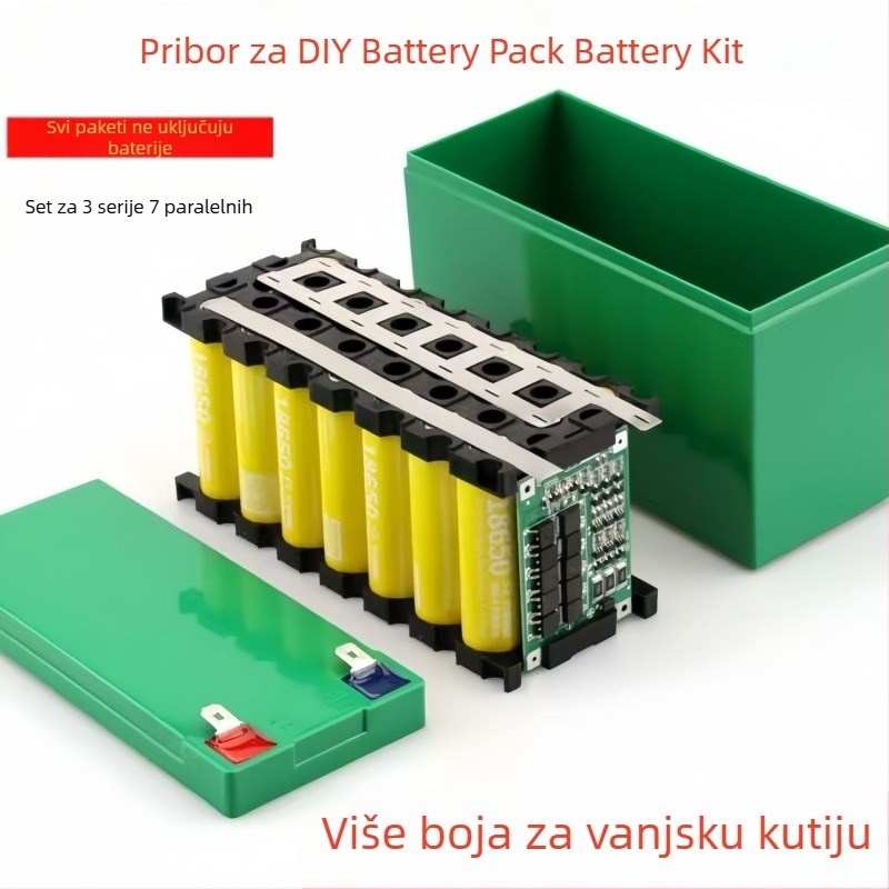 Set kutije za baterije 18650 s nosačem od nikla, Li-ion 12V 7Ah, ploča za balanciranje 3S 40A