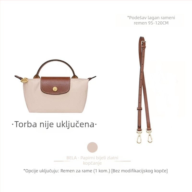 Prilagodljiva naramenica za torbu/rameni remen (Longxiang mini stil; otporan na habanje; super vlakno; proljeće 2023; Dumpling torba remen)