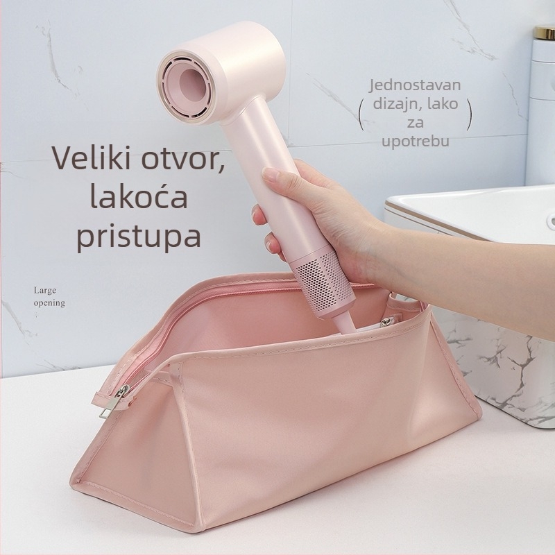 Torba za skladištenje sušila za kosu – zidna, bez bušenja, kubični prozirni mrežasti organizator za putovanja, šminku i toaletne potrepštine