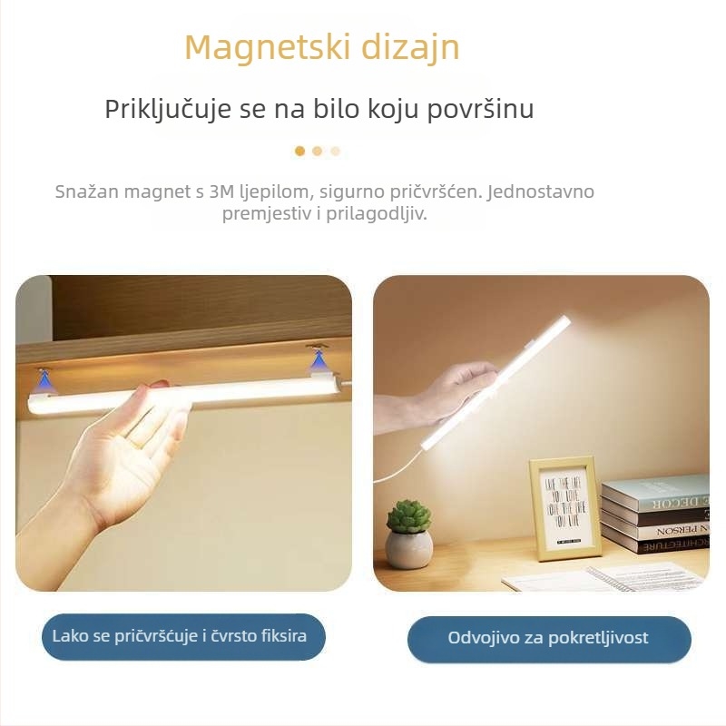 Studentska stolna lampa s USB napajanjem, prekidač na tipku, tijelo od PC-a, podesiva jačina svjetla, moderni minimalistički stil