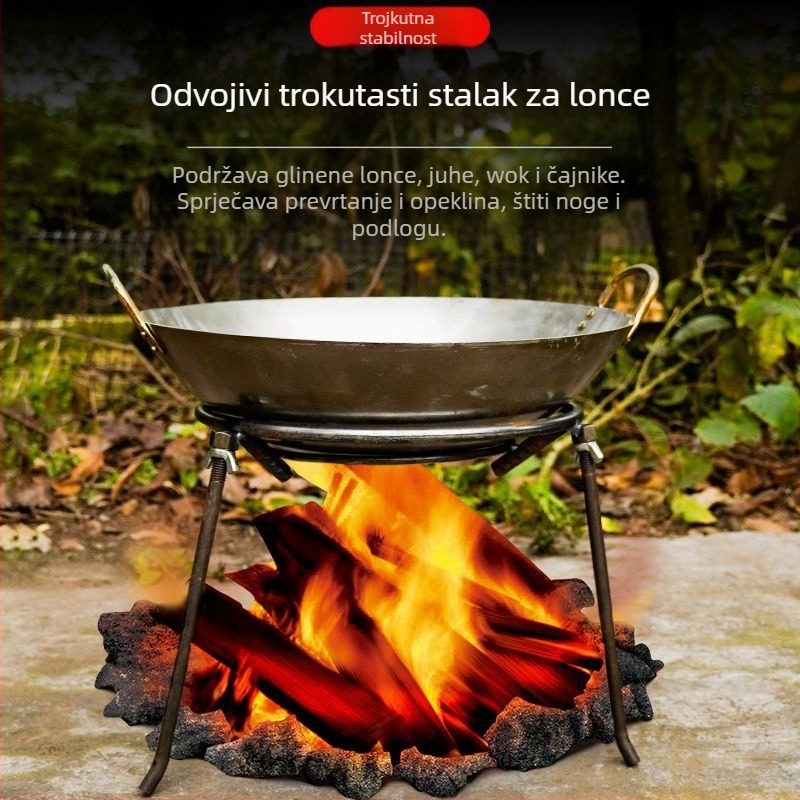 Otklonjivi trokutasti stalak za posuđe od niskougljične čelične žice, sklopivi, prilagodljiv, dvostruka namjena