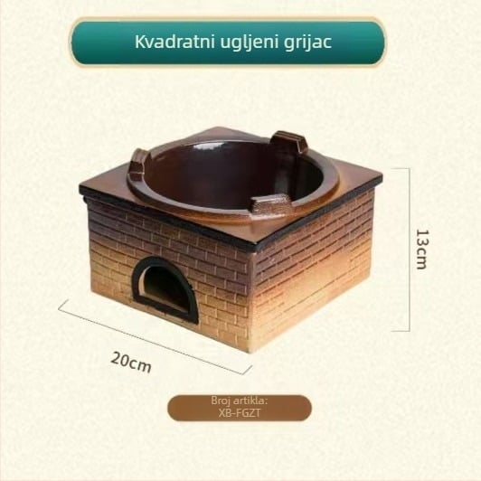 Vanjski keramički čajni set s ugljenom pećom – kamping set za čaj s otvorenim plamenom, prijenosan, otporan na toplinu, pogodan za 6–10 osoba, mogućnost prilagodbe