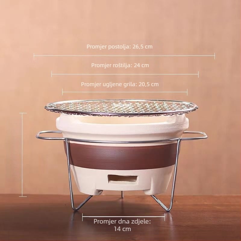 Vanjski keramički čajni set s ugljenom pećom – kamping set za čaj s otvorenim plamenom, prijenosan, otporan na toplinu, pogodan za 6–10 osoba, mogućnost prilagodbe