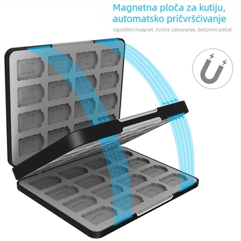 Kutija za pohranu kartica za Nintendo Switch 2 – magnetska silikonska kutija (ABS), 64 32-in-1, kompatibilno s Switch 2/OLED/Switch/Lite, veličina 17.5×13.5×2.4 cm, težina 360 g