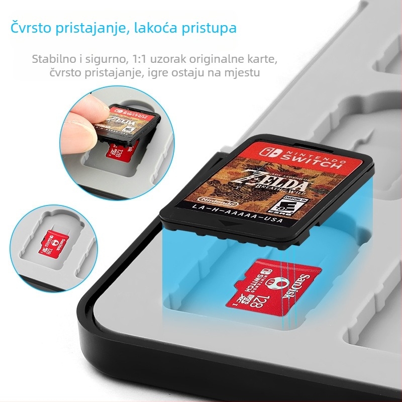 Kutija za pohranu kartica za Nintendo Switch 2 – magnetska silikonska kutija (ABS), 64 32-in-1, kompatibilno s Switch 2/OLED/Switch/Lite, veličina 17.5×13.5×2.4 cm, težina 360 g
