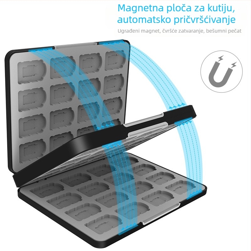 Kutija za pohranu kartica za Nintendo Switch 2 – magnetska silikonska kutija (ABS), 64 32-in-1, kompatibilno s Switch 2/OLED/Switch/Lite, veličina 17.5×13.5×2.4 cm, težina 360 g