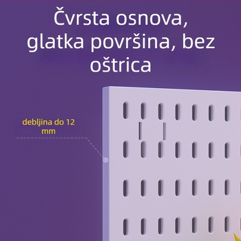 Perforirana ploča za zid s kukama – bez bušenja, 1 sloj, višestruka upotreba, pakiranje 20 kom.