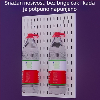 Perforirana ploča za zid s kukama – bez bušenja, 1 sloj, višestruka upotreba, pakiranje 20 kom.