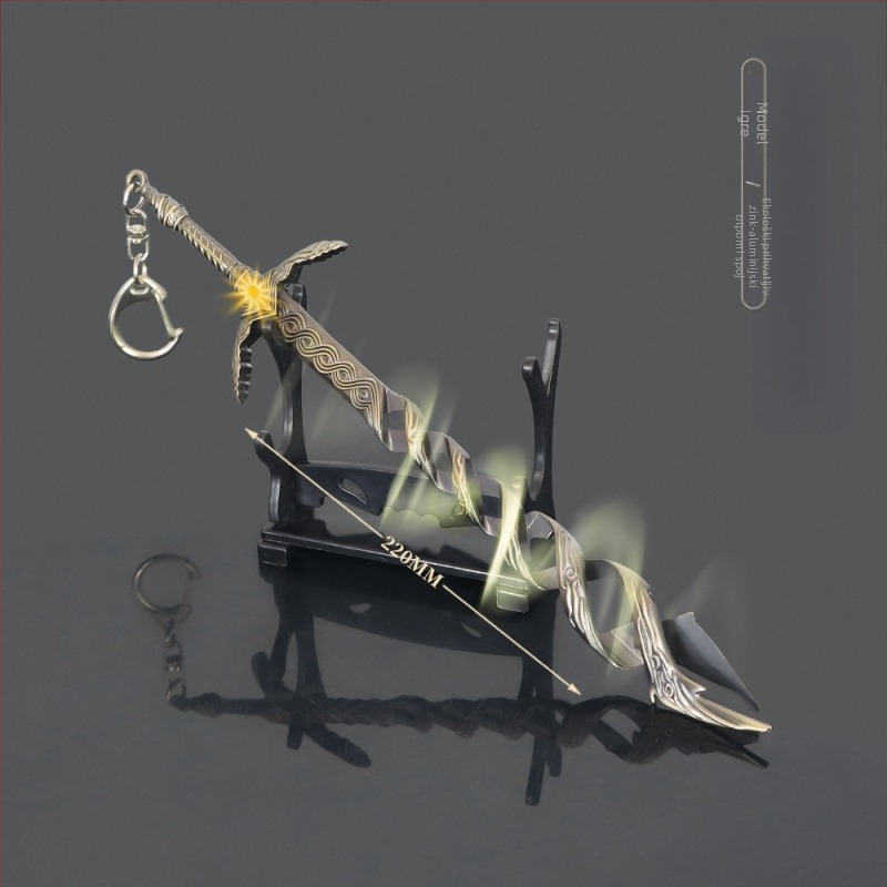 Dekorativni metalni mač — moderan umjetnički stil, neostrena oštrica, ured dekor