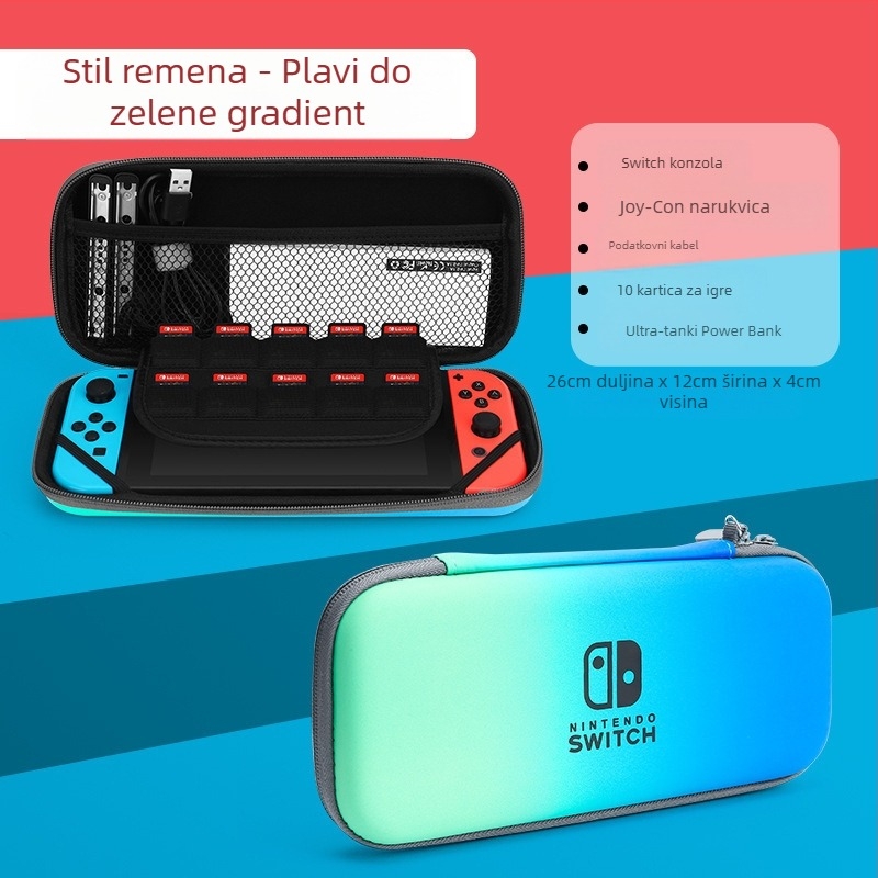 Torba za pohranu za Nintendo Switch OLED s čvrstim kućištem, EVA+PU materijal, šivanje, karikaturni uzorak s gradijentom, kompatibilno sa Switch OLED