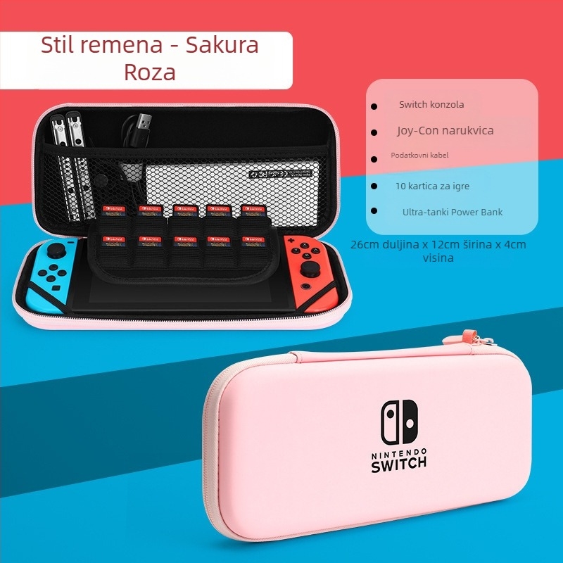 Torba za pohranu za Nintendo Switch OLED s čvrstim kućištem, EVA+PU materijal, šivanje, karikaturni uzorak s gradijentom, kompatibilno sa Switch OLED