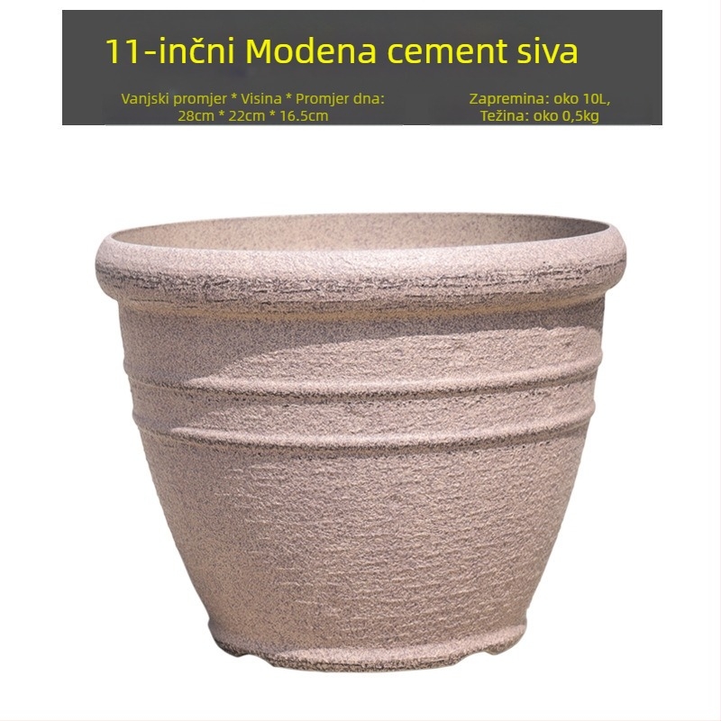 Saksija za cvijeće od smole, reljefni uzorak kamena, retro stil, podna upotreba, pogodna za ured i kućnu dekoraciju