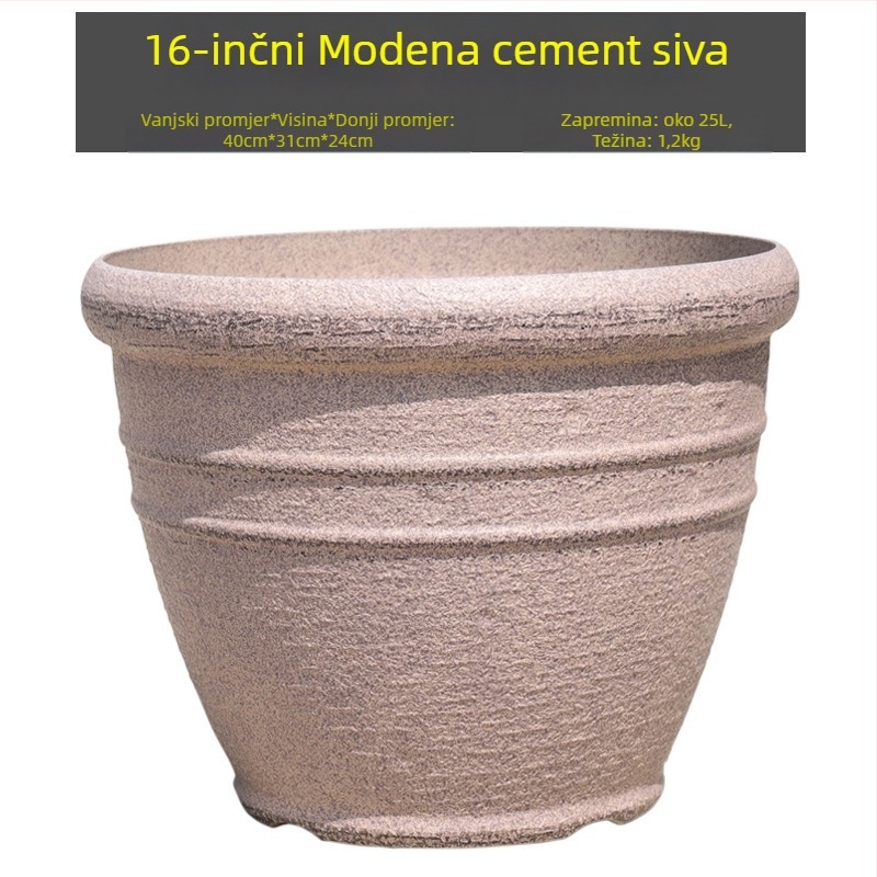 Saksija za cvijeće od smole, reljefni uzorak kamena, retro stil, podna upotreba, pogodna za ured i kućnu dekoraciju
