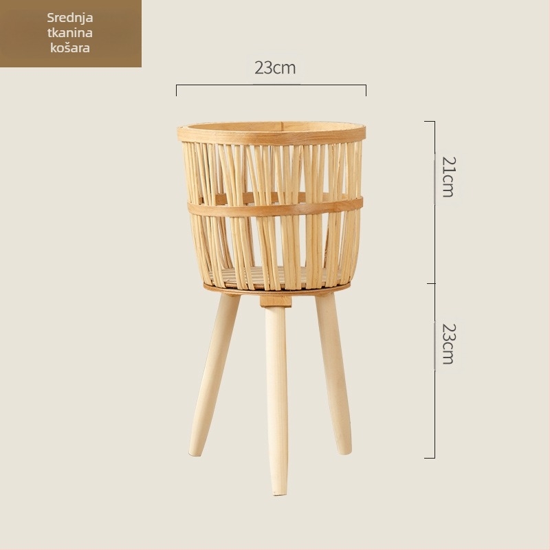 Pleteni koš za biljke – ručni rad, tkanje, dekorativan (Materijal: Vijen; Proces: Tkanje; Proizvodnja: Ručna; Prilagođavanje: Da; Kategorija: Pleteni koš)