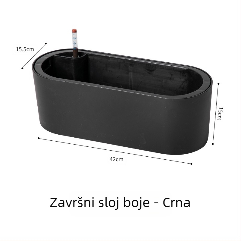 Plastična posuda za cvijeće, injekcijski oblikovana, s završnim premazom pečenim lakom, za stolnu i podnu uporabu