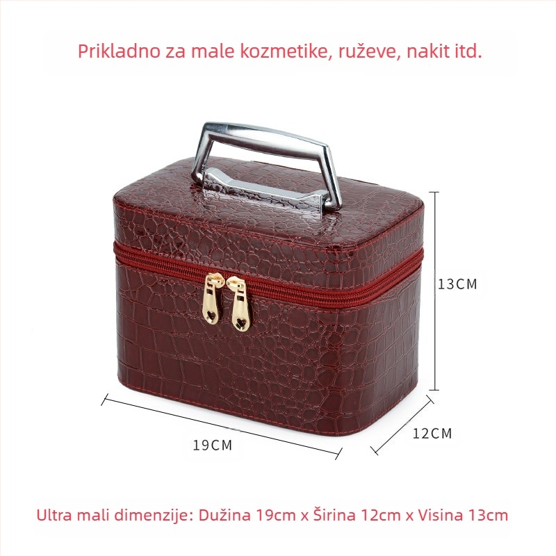 Kozmetička torbica za kućno skladištenje, PU koža, podstava od poliestera, unisex, prijenosna