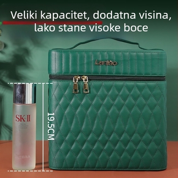 Kutija za šminku PVC-a s velikim kapacitetom, zatvarač, brava, vodootporna, težina 1,1 kg