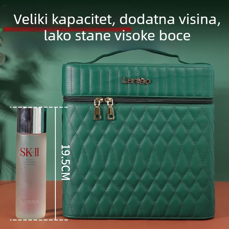Kutija za šminku PVC-a s velikim kapacitetom, zatvarač, brava, vodootporna, težina 1,1 kg
