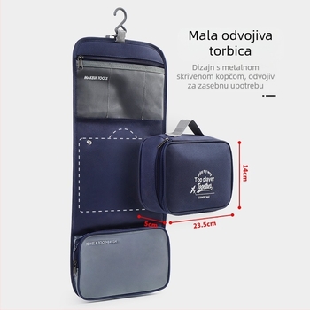 Torba za higijenske potrepštine s odjeljkom za suho i mokro, prijenosna, Oxford platno, jednostavan i moderan dizajn, idealna za putovanja i poslovna putovanja