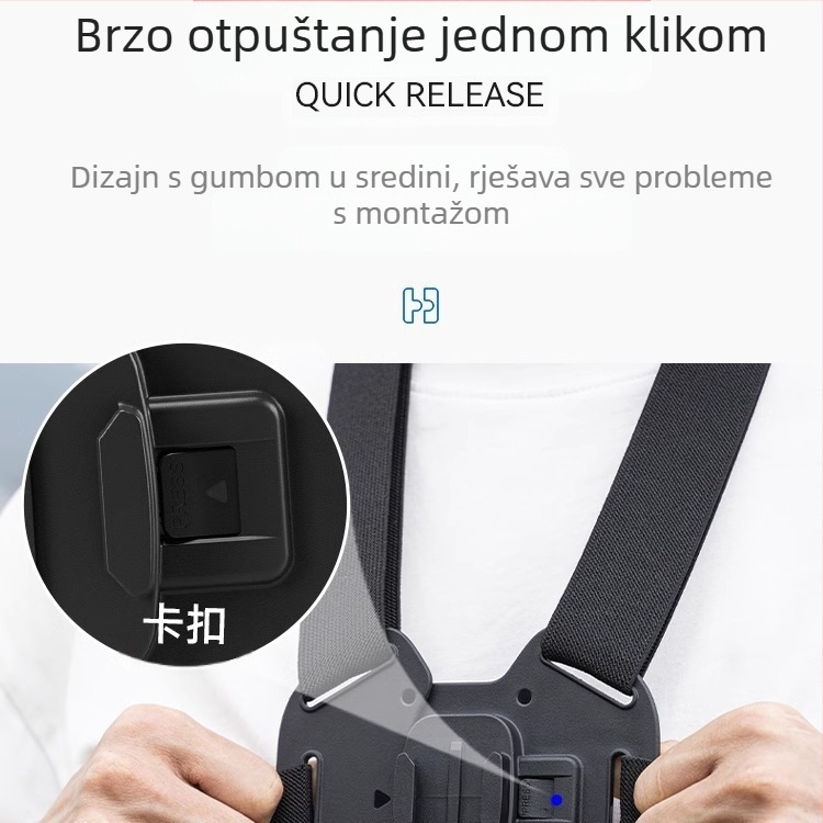 TELESIN univerzalni nosač za akčnu kameru kompatibilan s GoPro 12, Insta360 X3/X4 i DJI Action 5/4/3
