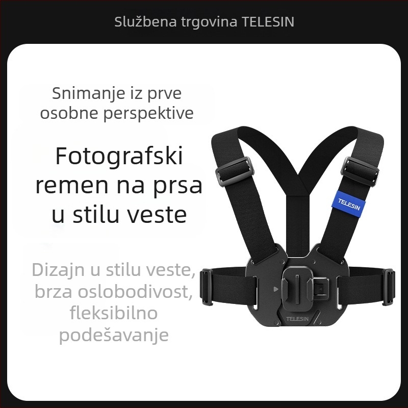 TELESIN univerzalni nosač za akčnu kameru kompatibilan s GoPro 12, Insta360 X3/X4 i DJI Action 5/4/3