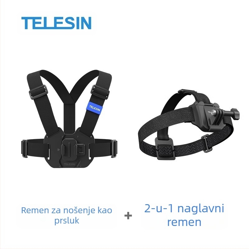TELESIN univerzalni nosač za akčnu kameru kompatibilan s GoPro 12, Insta360 X3/X4 i DJI Action 5/4/3