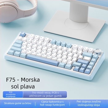 Wolf Spider F75 mehanička tipkovnica – 75 tipki, gasket konstrukcija, hot-swappable, RGB pozadinsko osvjetljenje, tri načina povezivanja