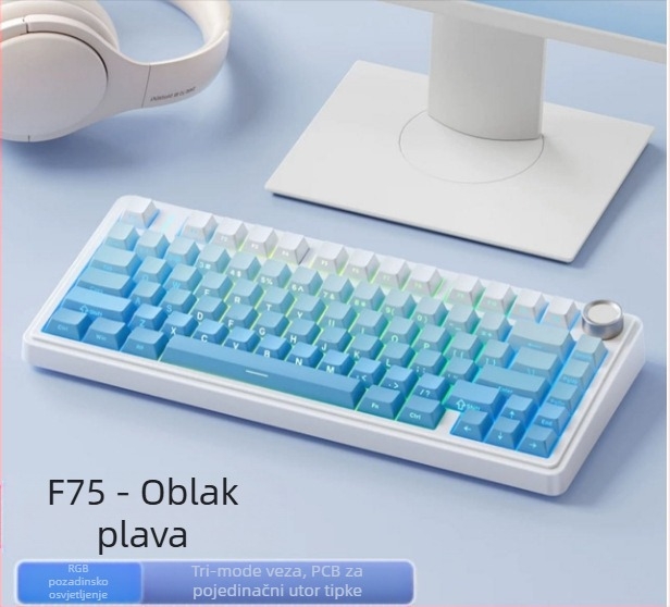 Wolf Spider F75 mehanička tipkovnica – 75 tipki, gasket konstrukcija, hot-swappable, RGB pozadinsko osvjetljenje, tri načina povezivanja