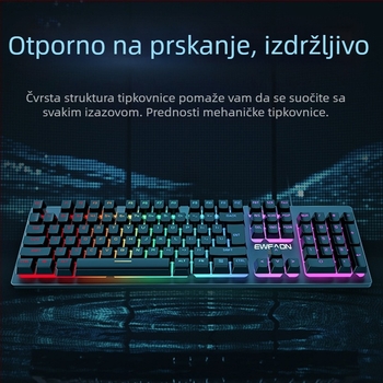 Forerunner GX300 gaming set tipkovnice i miša, žični USB, 1600dpi optički senzor, pozadinsko osvjetljenje, ergonomski dizajn