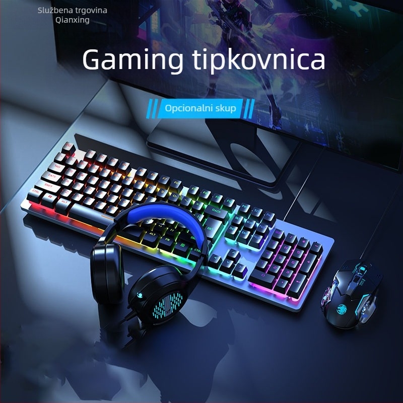 Forerunner GX300 gaming set tipkovnice i miša, žični USB, 1600dpi optički senzor, pozadinsko osvjetljenje, ergonomski dizajn