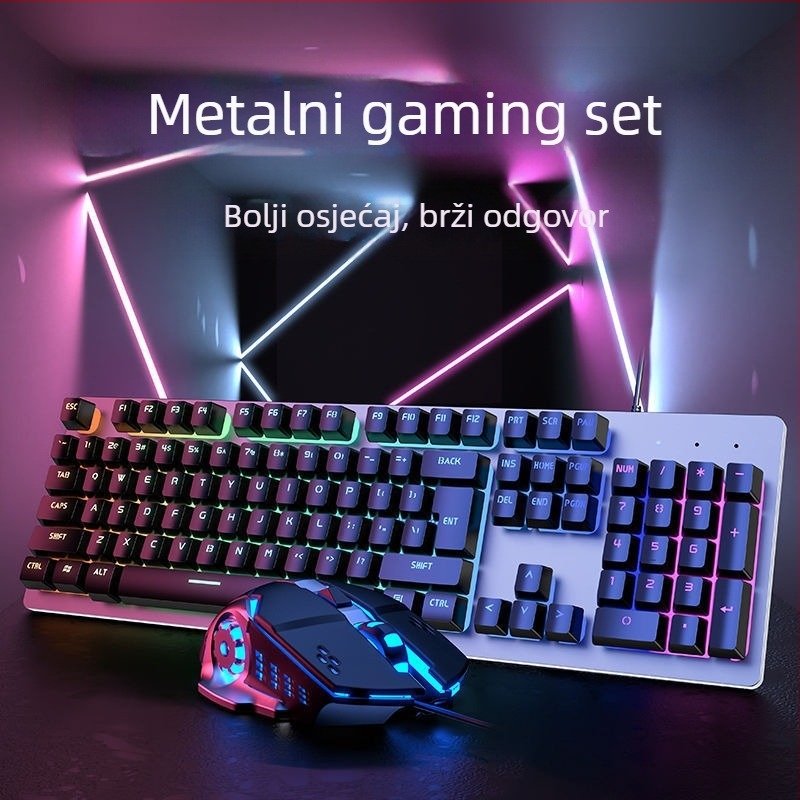 Forerunner GX300 gaming set tipkovnice i miša, žični USB, 1600dpi optički senzor, pozadinsko osvjetljenje, ergonomski dizajn