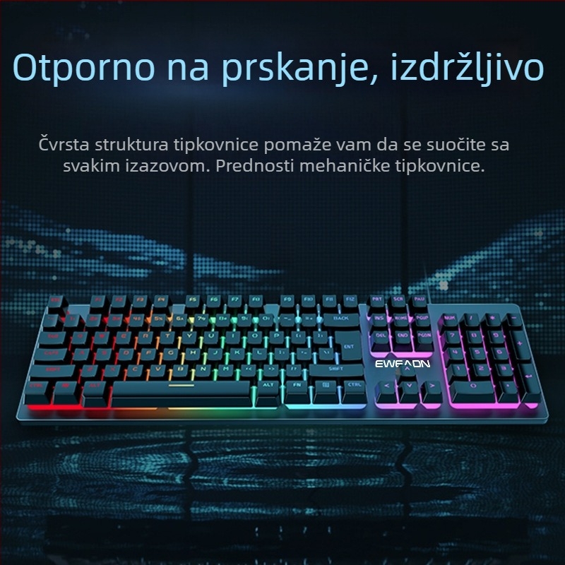 Forerunner GX300 gaming set tipkovnice i miša, žični USB, 1600dpi optički senzor, pozadinsko osvjetljenje, ergonomski dizajn