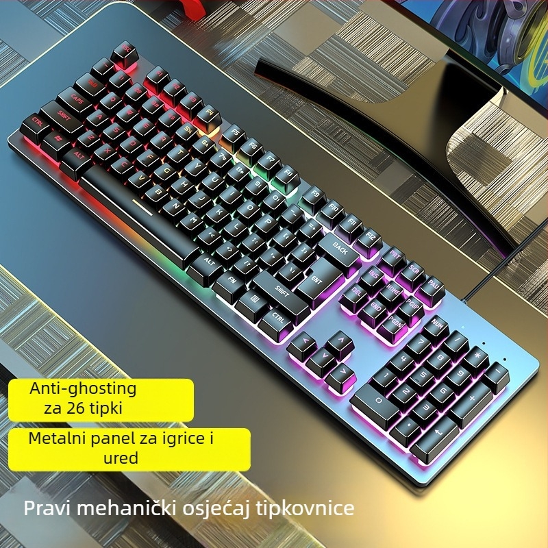 Forerunner GX300 gaming set tipkovnice i miša, žični USB, 1600dpi optički senzor, pozadinsko osvjetljenje, ergonomski dizajn