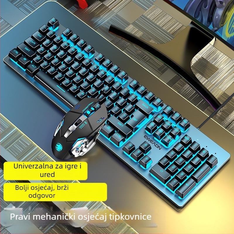 Forerunner GX300 gaming set tipkovnice i miša, žični USB, 1600dpi optički senzor, pozadinsko osvjetljenje, ergonomski dizajn