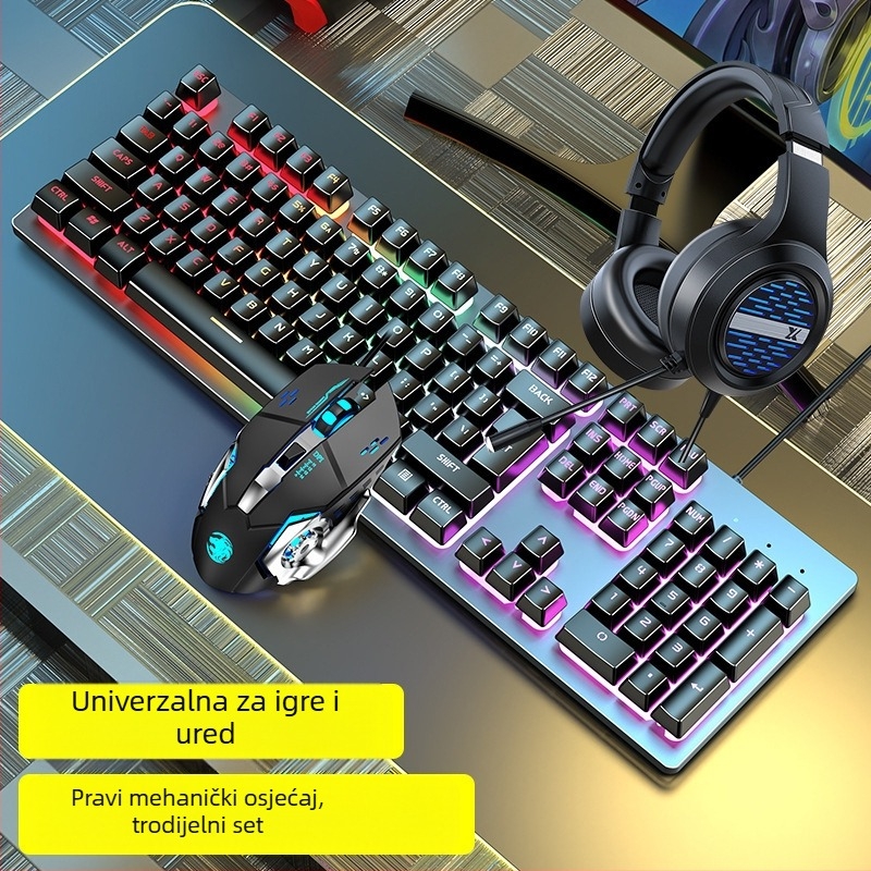 Forerunner GX300 gaming set tipkovnice i miša, žični USB, 1600dpi optički senzor, pozadinsko osvjetljenje, ergonomski dizajn
