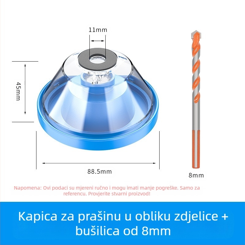 Zaštitni pokrov za ručnu i udarnu bušilicu s vrećom prašine – Kirin Arm, plastika