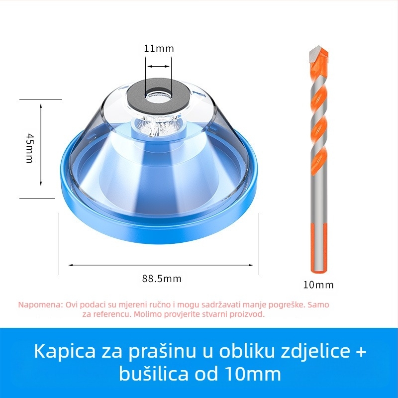 Zaštitni pokrov za ručnu i udarnu bušilicu s vrećom prašine – Kirin Arm, plastika